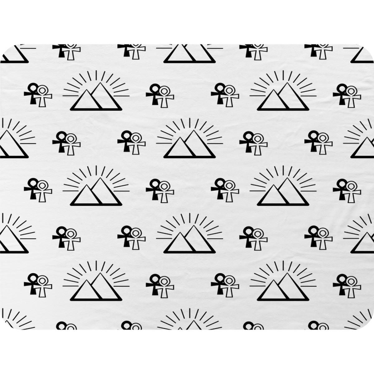 Egyptian Pyramid And Ankh Blanket - White – image 2