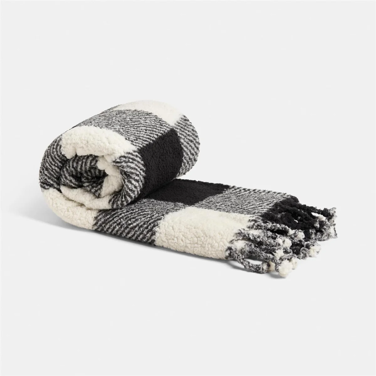 OHS Gingham Tassel Throw - Monochrome – image 3