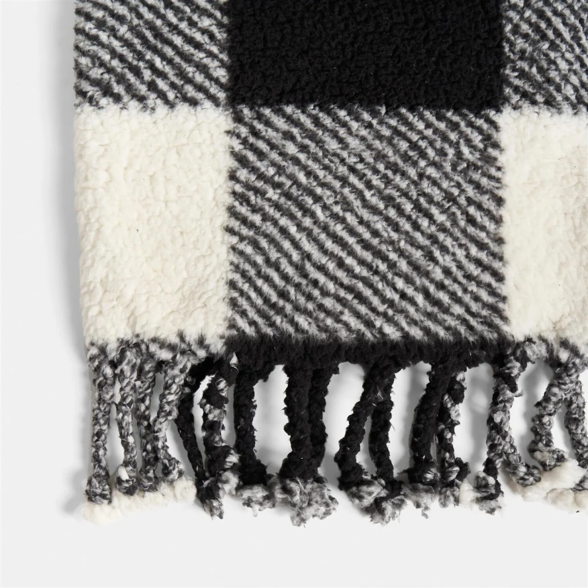 OHS Gingham Tassel Throw - Monochrome – image 1