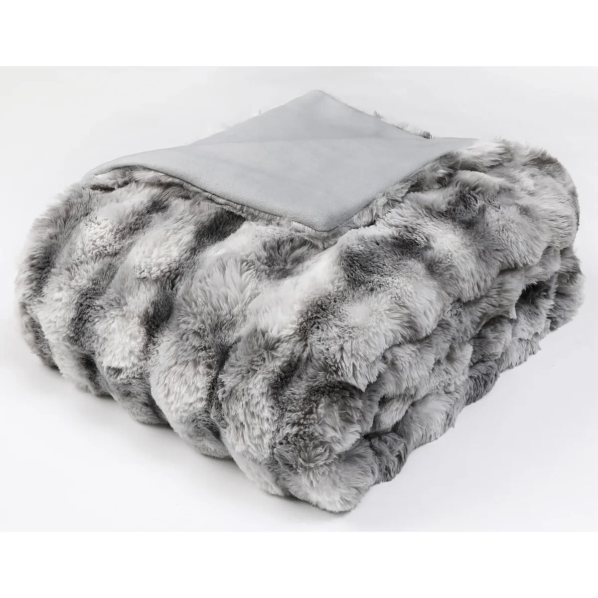 Nordic Faux Fur Blanket Throw (150x200 cm) - Silver – image 2