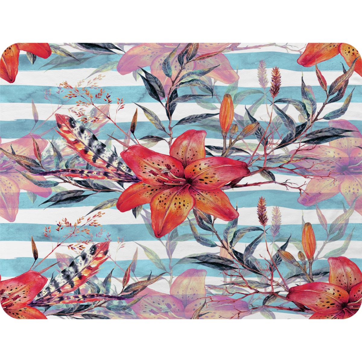 Bouquet Of Watercolor Tiger Lilies Blanket - Red – image 2