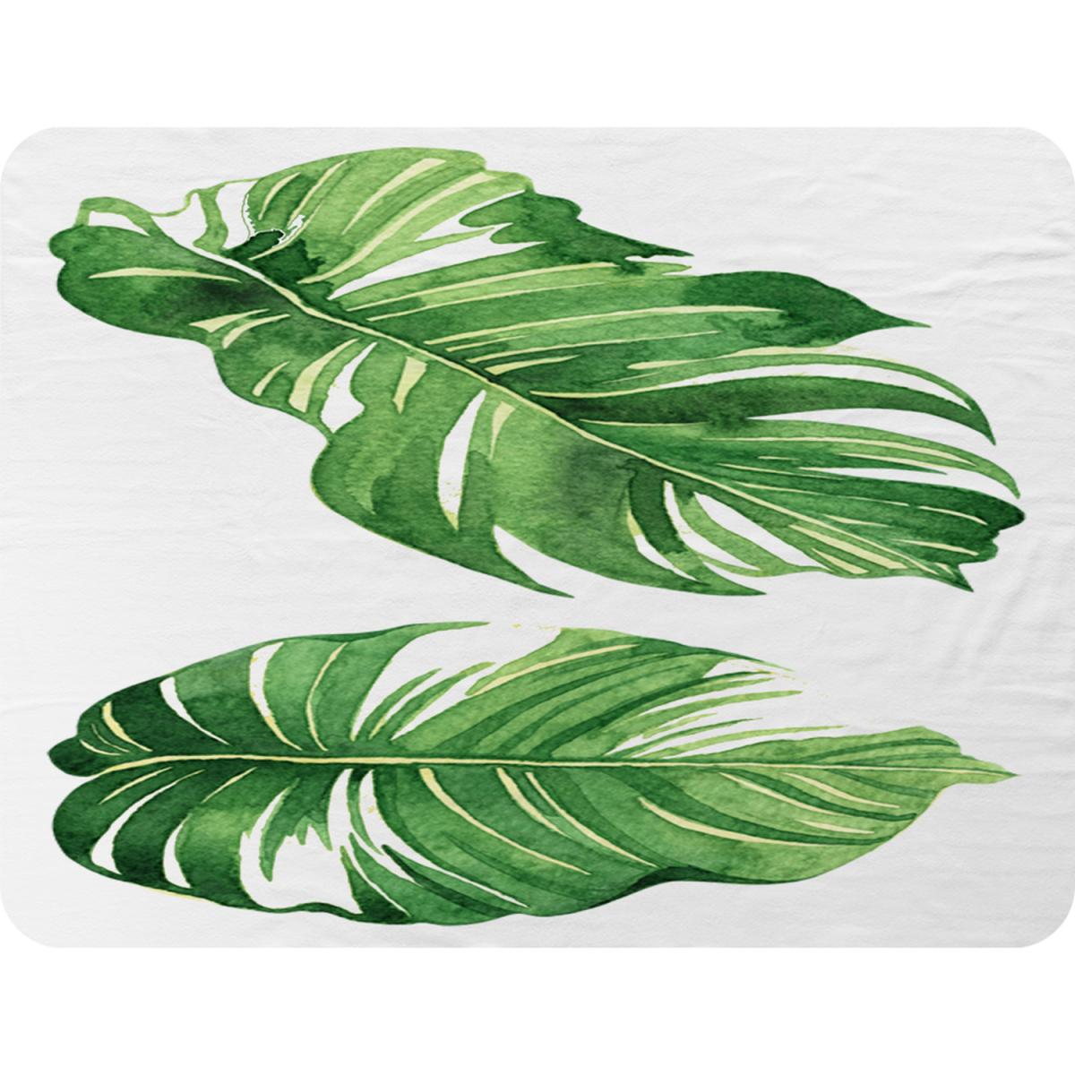 Twin Botanical Leaves Blanket - Green – image 2