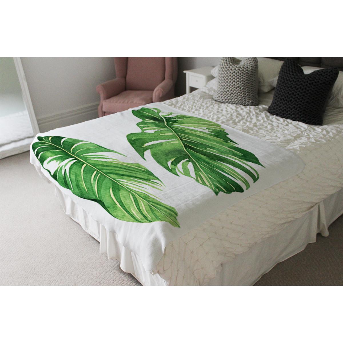 Twin Botanical Leaves Blanket - Green – image 4