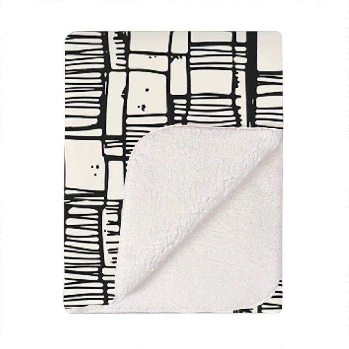 Irregular Sketched Block Textured Blanket - Grey – image 2