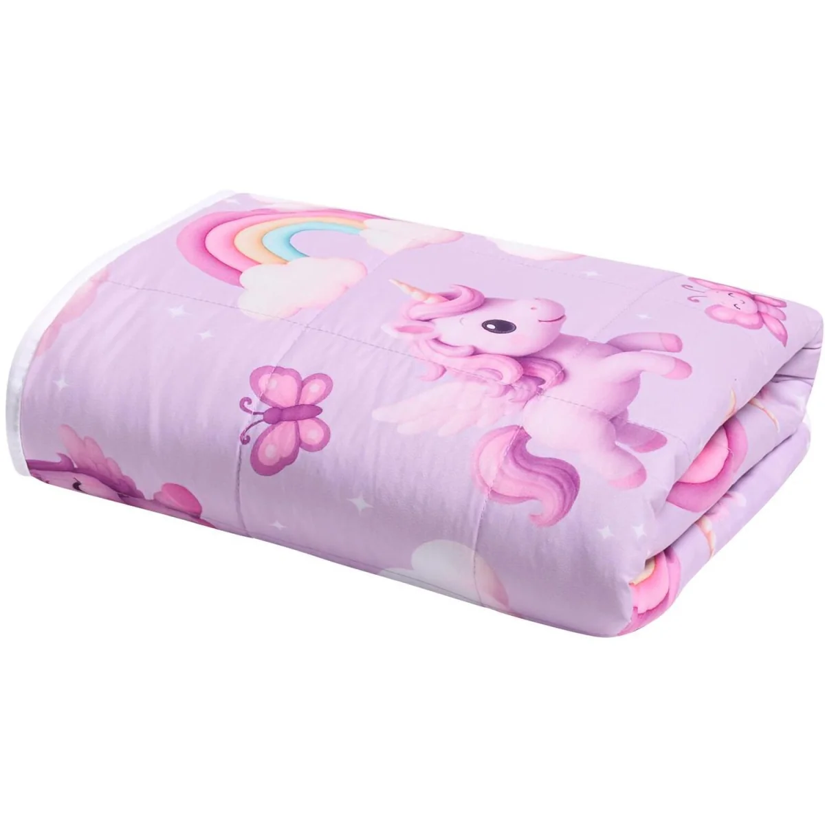 OHS Kids Unicorn Print Weighted Blanket - Lilac – image 5