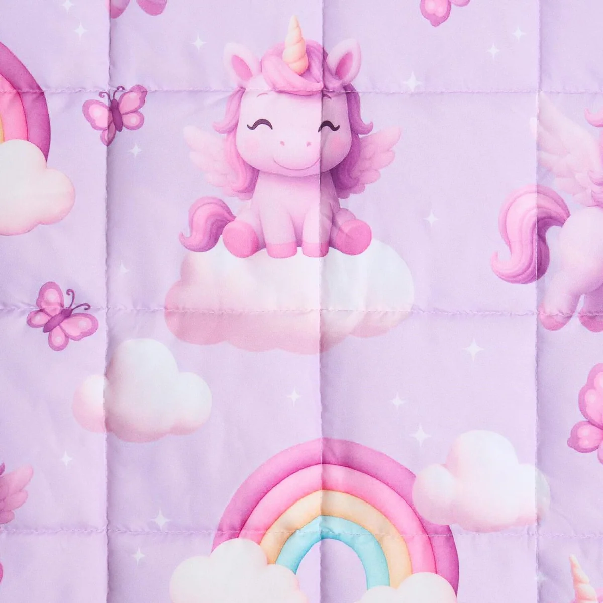 OHS Kids Unicorn Print Weighted Blanket - Lilac – image 1