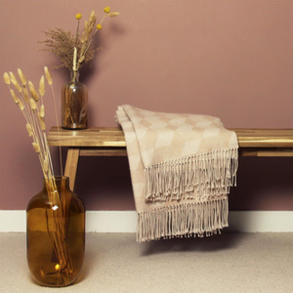 Geometric Fringed Throw - Ochre – image 4