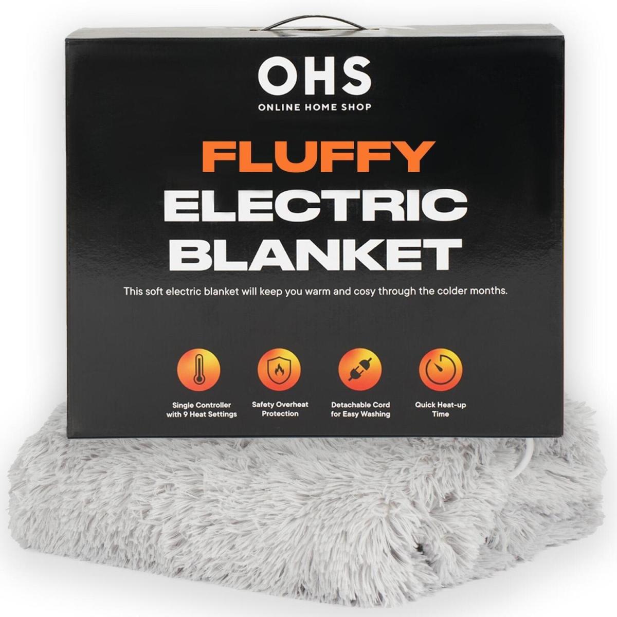 Fluffy Electric Heated Blanket Throw Over Winter Warm - Grey – image 3