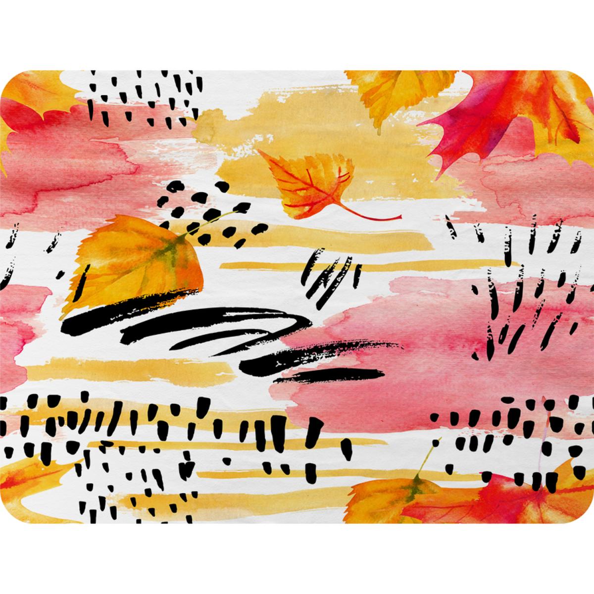 Abstract Fall Pattern In Bright Autumn Colours Blanket - Yellow – image 2