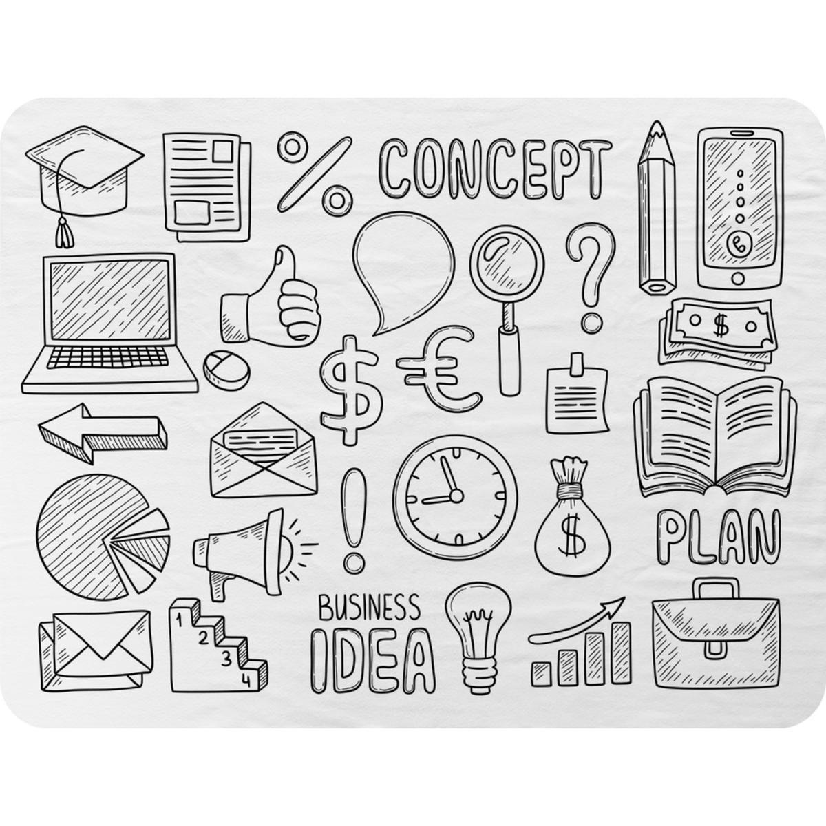 Business Doodles Blanket - Black – image 2