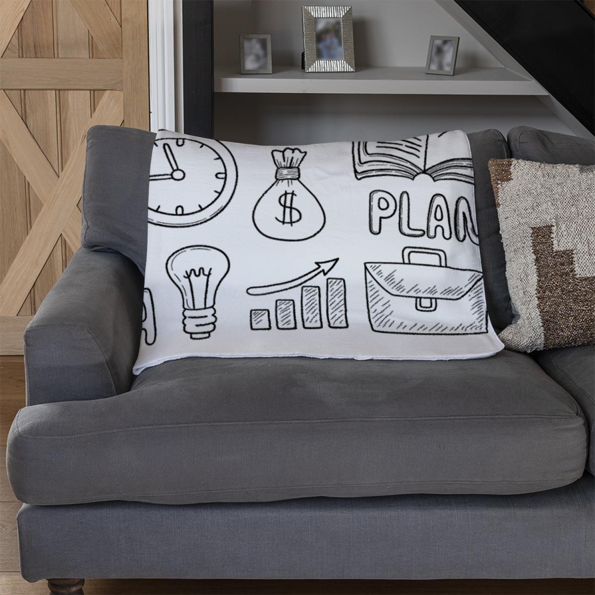 Business Doodles Blanket - Black – image 3