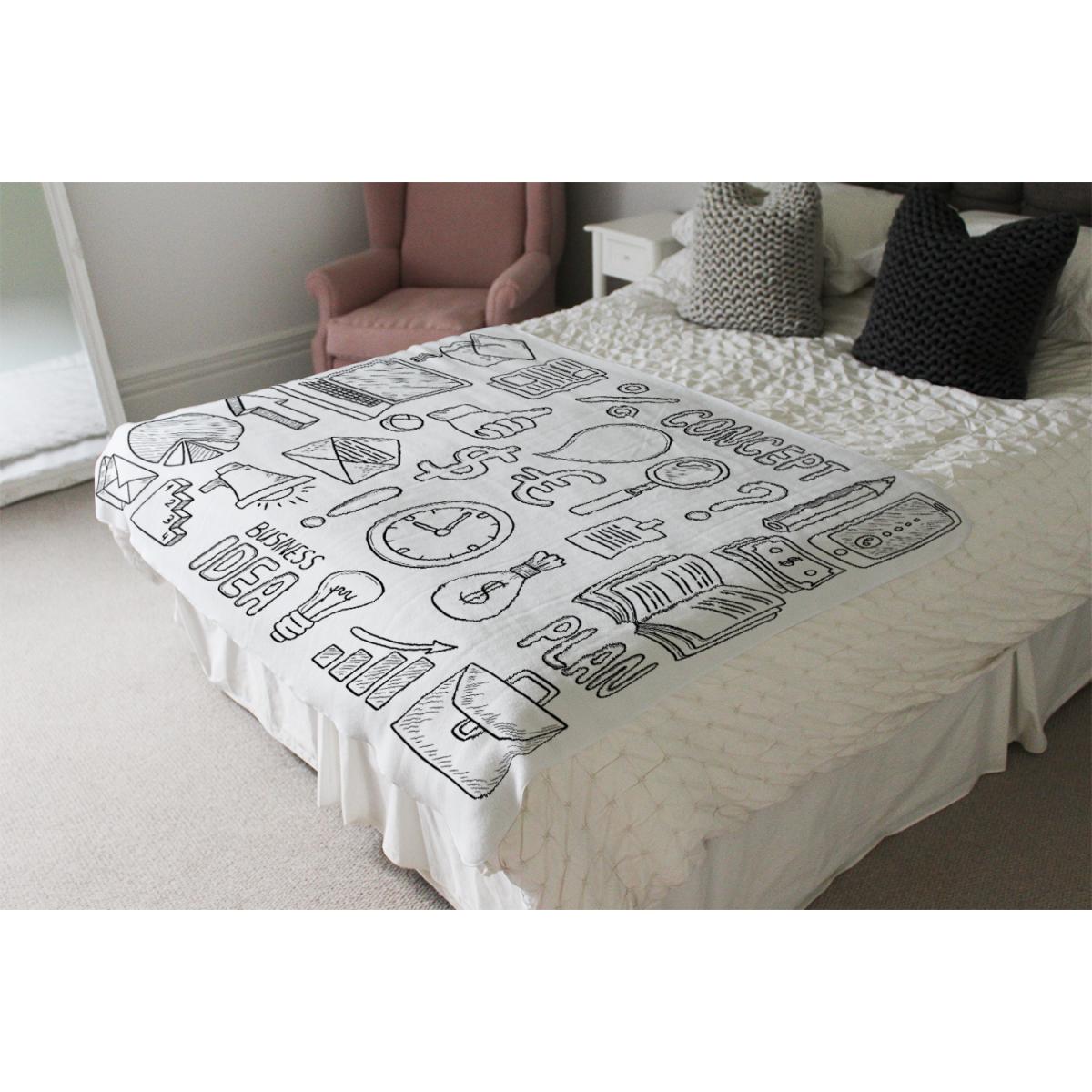 Business Doodles Blanket - Black – image 4