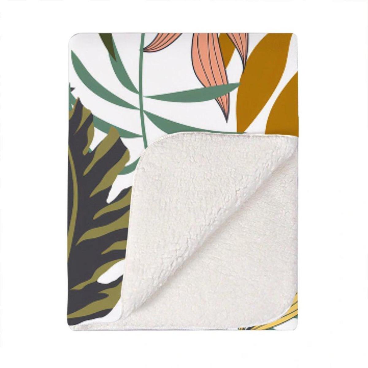 Autumn Tropical Leaves Blanket - Green – image 2