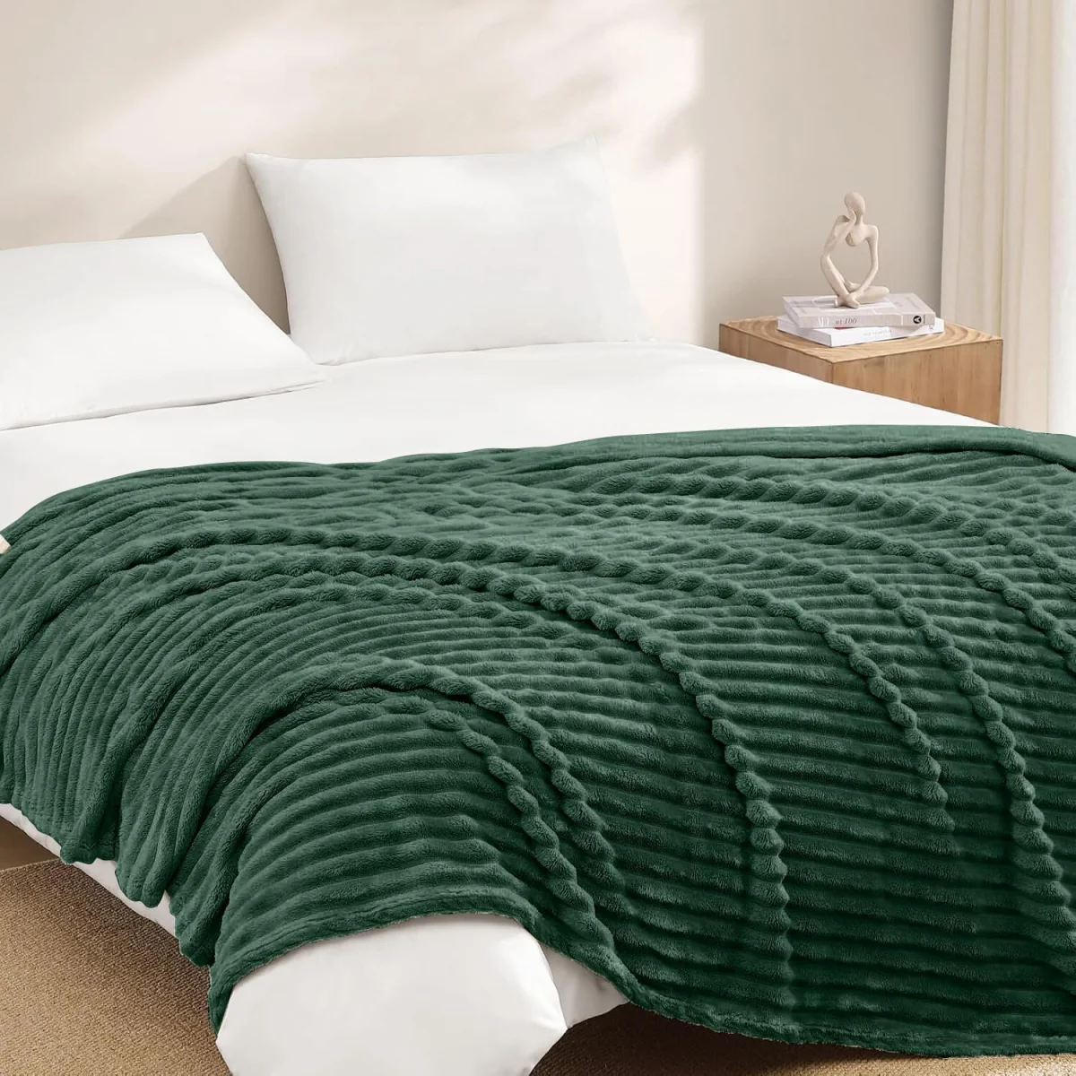 Casabella Throw Blanket - Ribbed Fleece Blanket – image 7