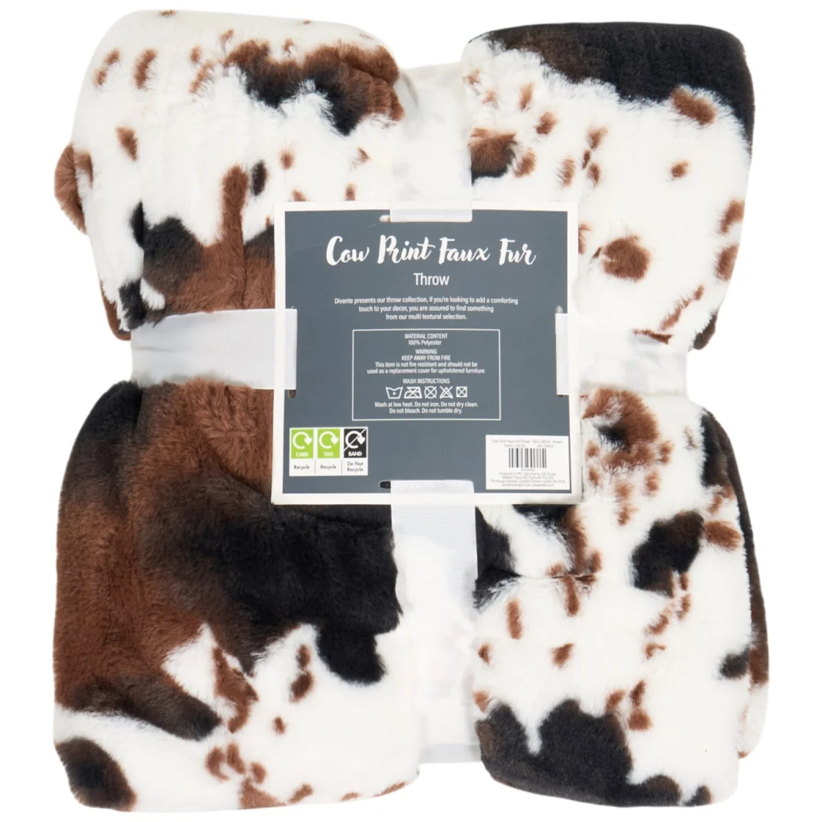 Cow Print Faux Fur Throw – image 3