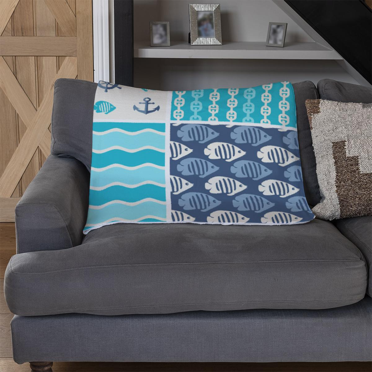 Nautical Tiles Blanket - Blue – image 3