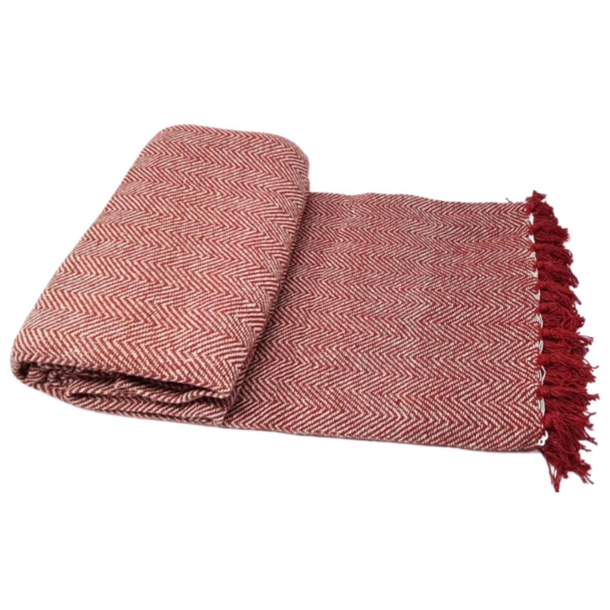 Herringbone Cotton Chair Sofa Bed Throws - Grey – image 3