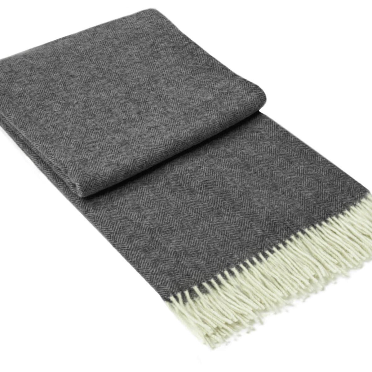 Hampton Merino Wool Blend Throw - Light Grey – image 12