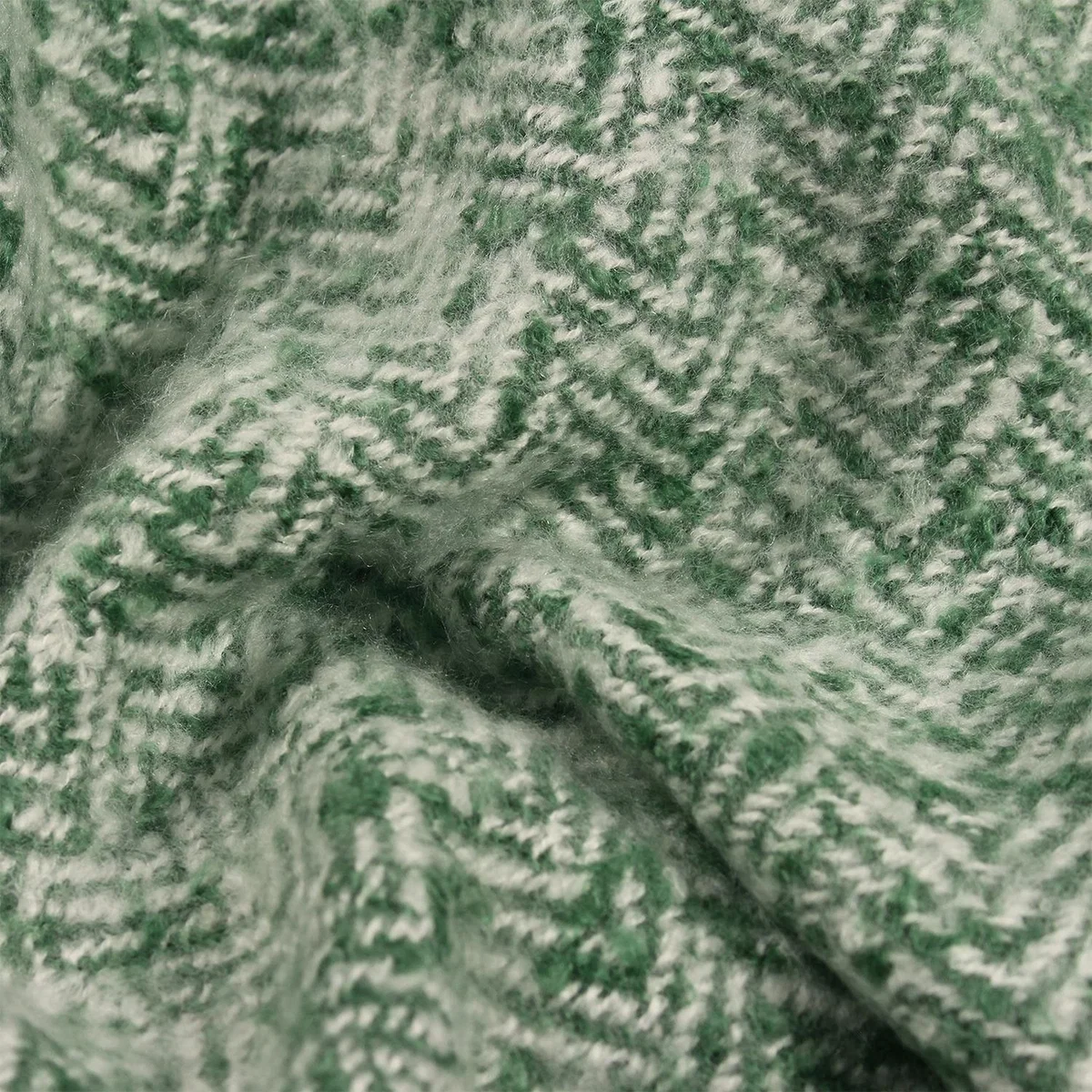 Herringbone Fringed Throw - Teal – image 12