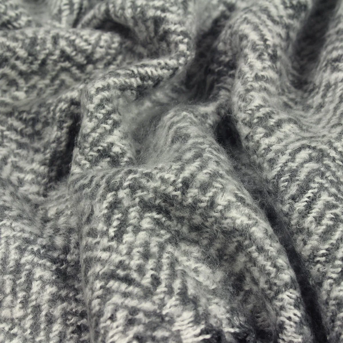 Herringbone Fringed Throw - Teal – image 14