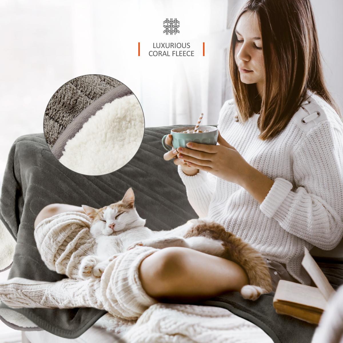 Electric Heated Throw  - Grey / 180cm / Double – image 2