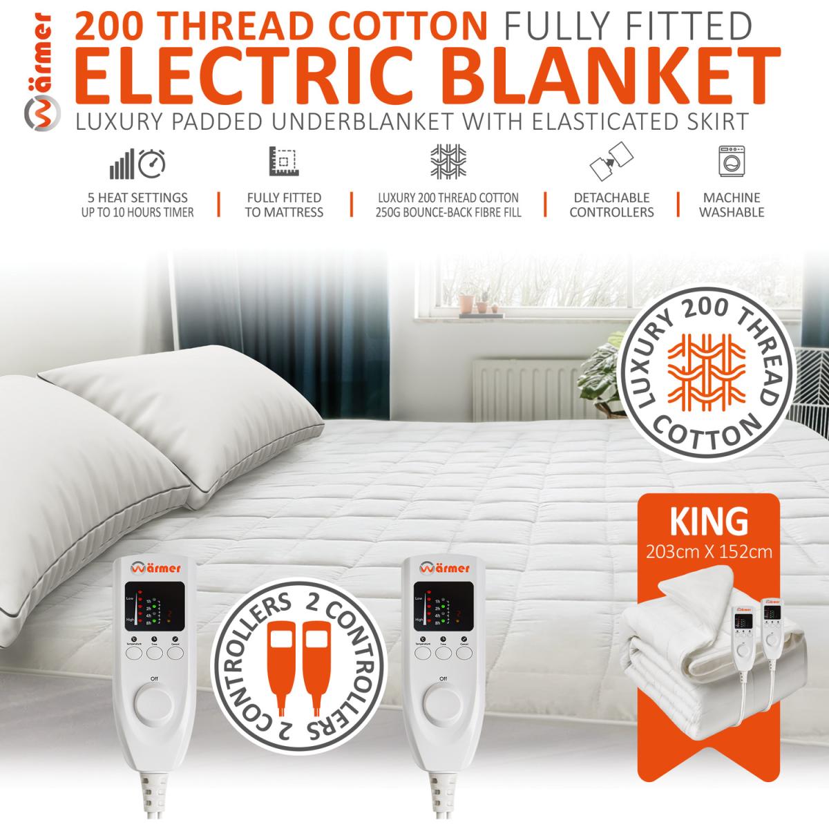 Electric Heated Throw  - Grey / 180cm / Double – image 19
