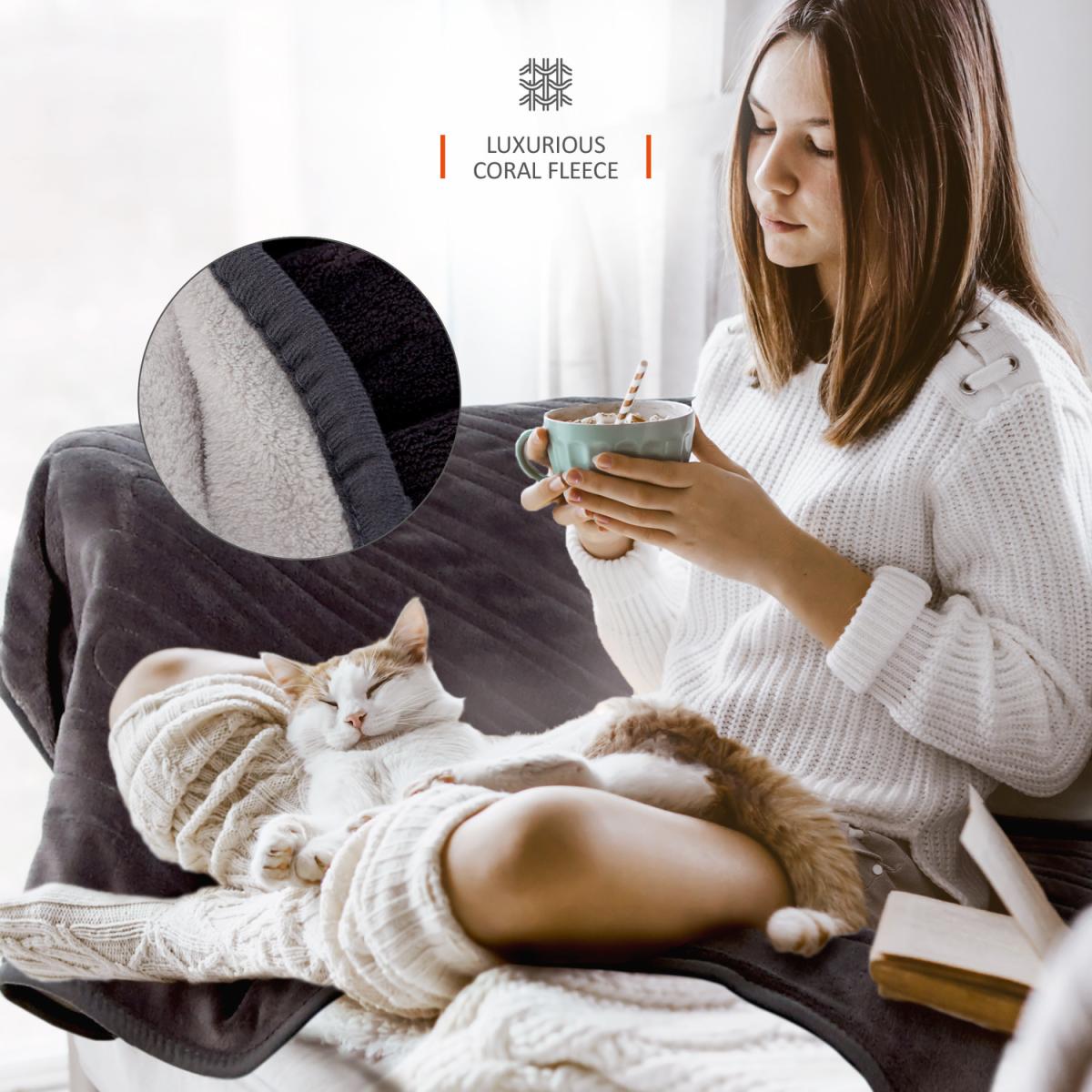Electric Heated Throw  - Grey / 180cm / Double – image 31