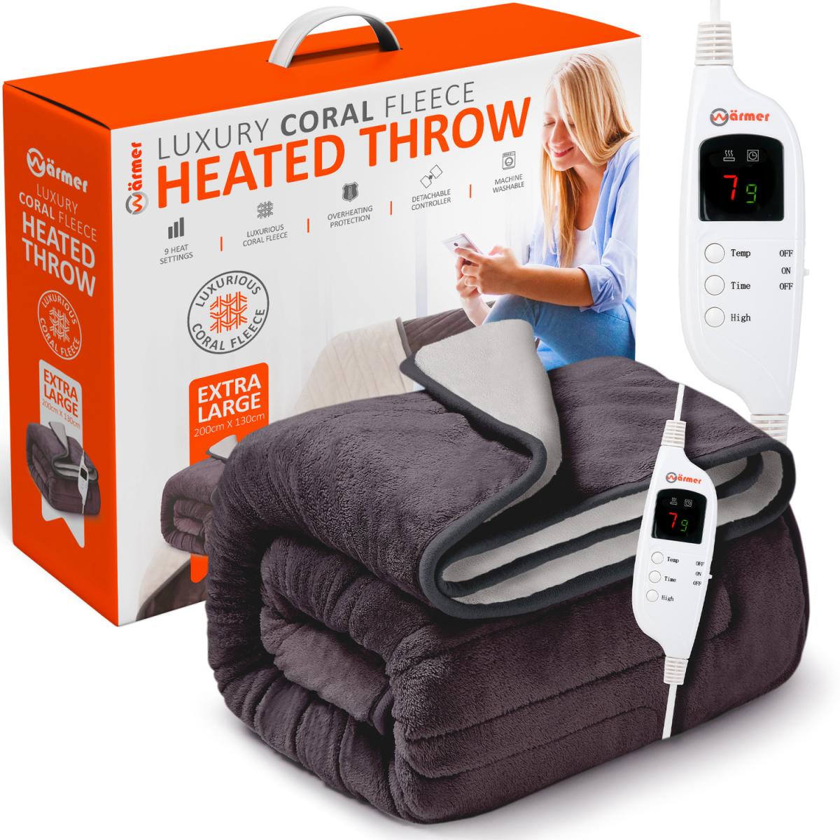 Electric Heated Throw  - Grey / 180cm / Double – image 32