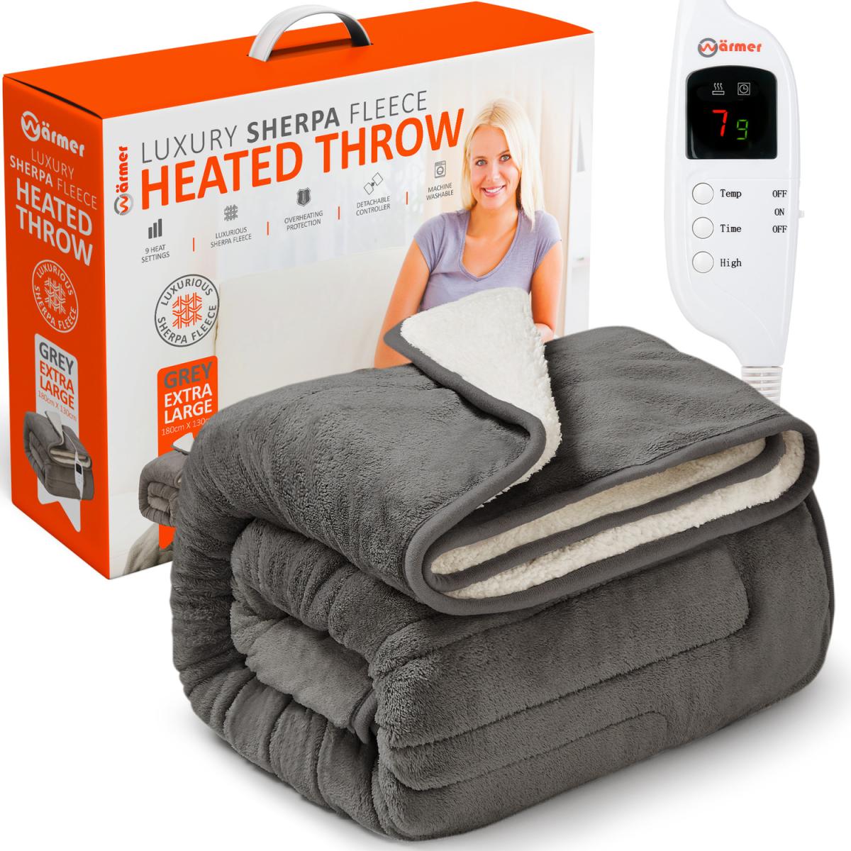 Electric Heated Throw  - Grey / 180cm / Double – image 35