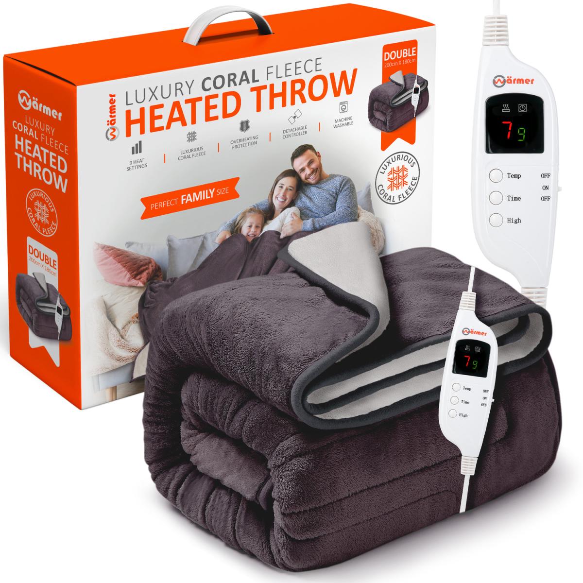 Electric Heated Throw  - Grey / 180cm / Double – image 6