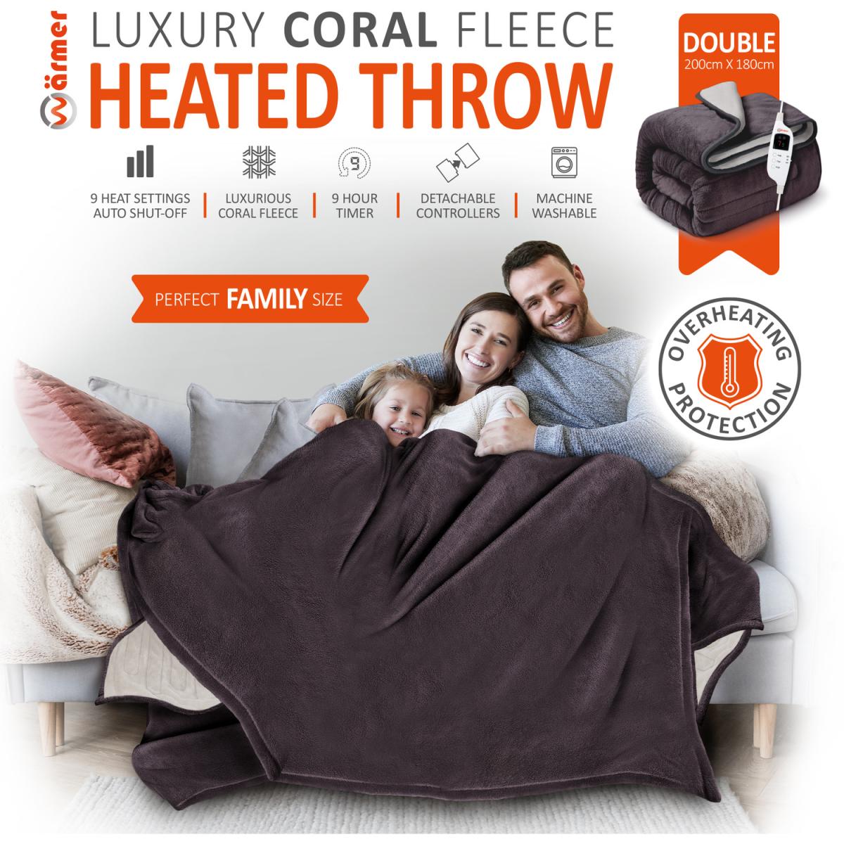 Electric Heated Throw  - Grey / 180cm / Double – image 7