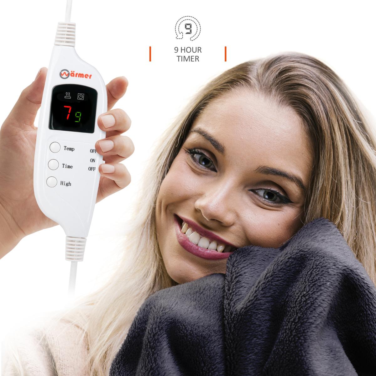 Electric Heated Throw  - Grey / 180cm / Double – image 9