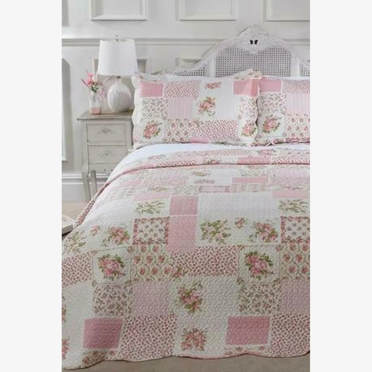 Cotswold Pathwork Bedspread - Pink / King