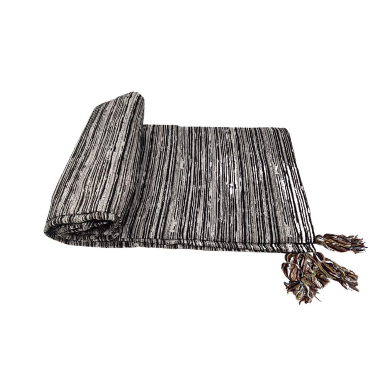 Exclusive Jacquard Chenille Throw Over - Ashton - Black – image 2