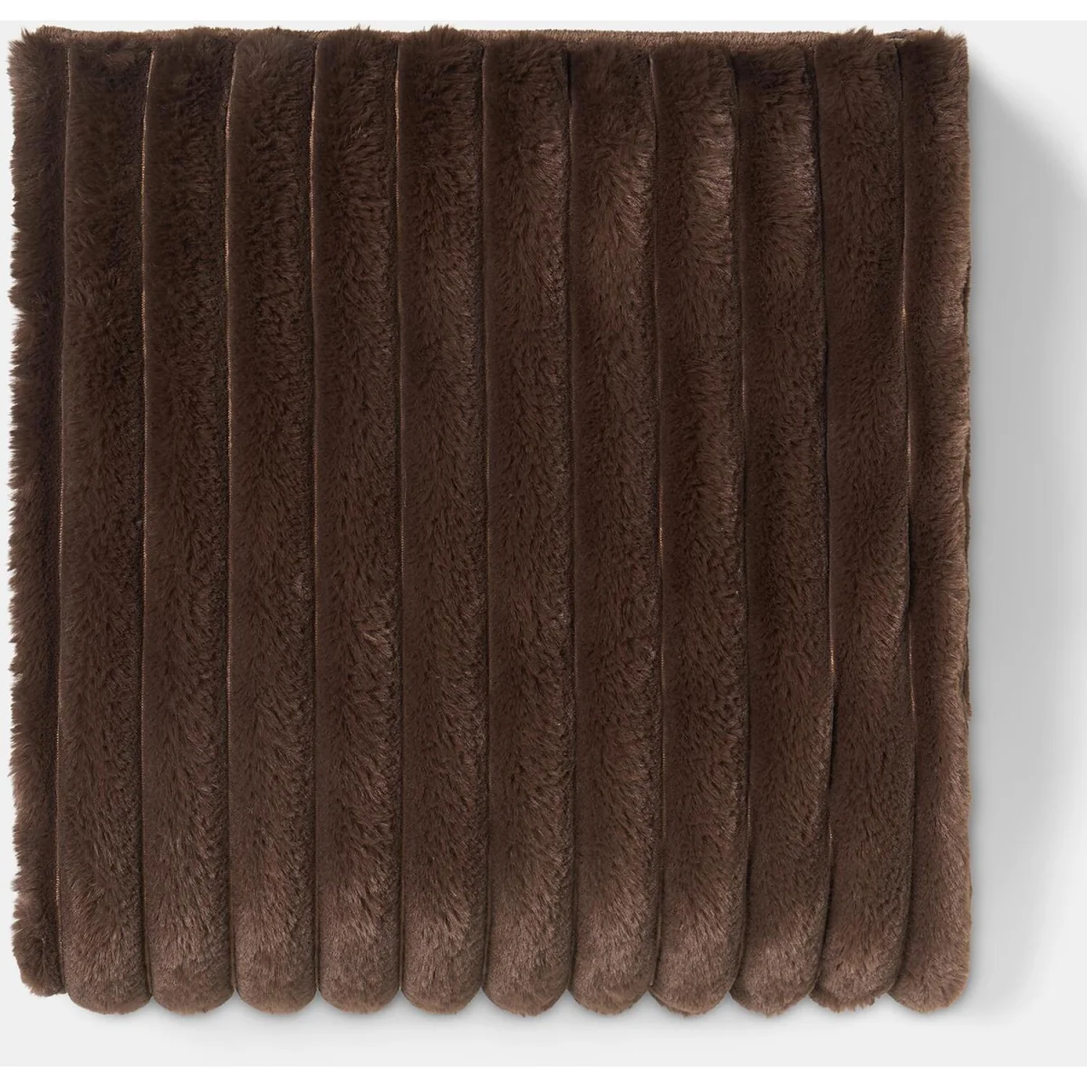 OHS Faux Fur Thick Ribbed Throw - Chocolate / 125cm / 1kg – image 5