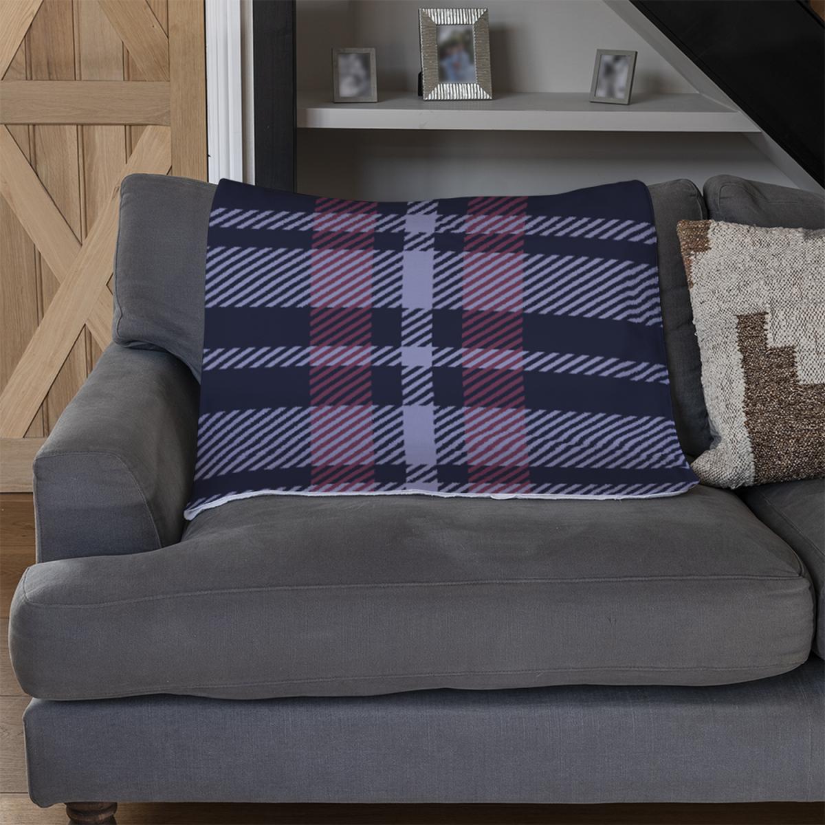 Tartan Plaid Pattern Blanket - Blue – image 3