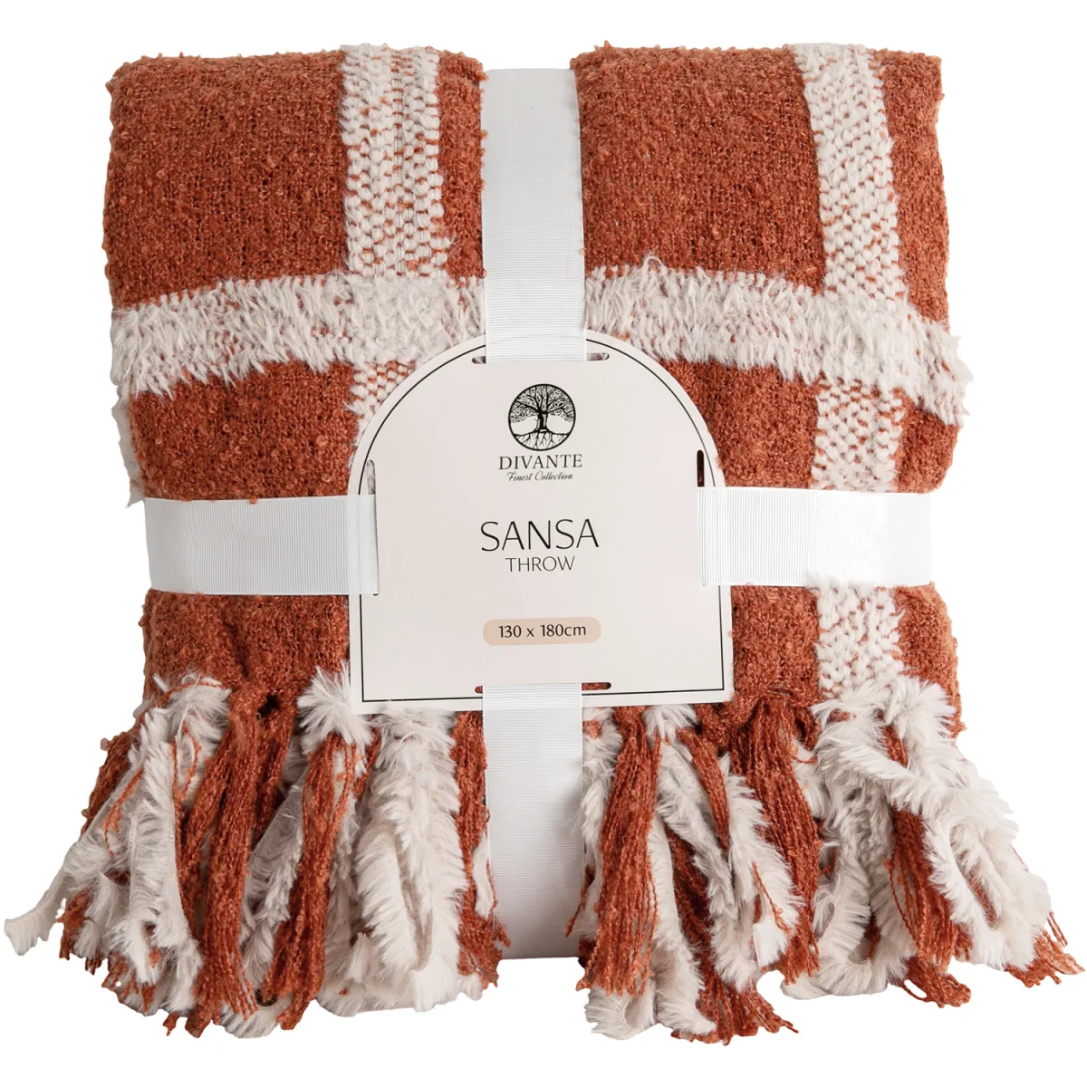 Sansa Checkered Throw - Rust – image 2