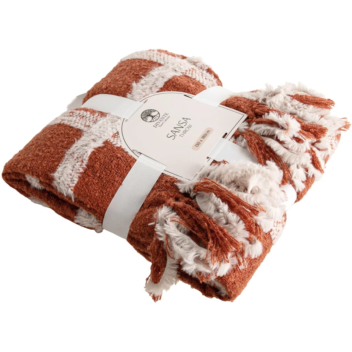 Sansa Checkered Throw - Rust – image 3