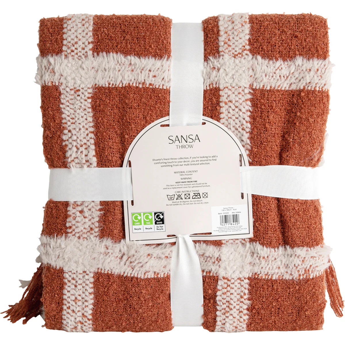 Sansa Checkered Throw - Rust – image 4