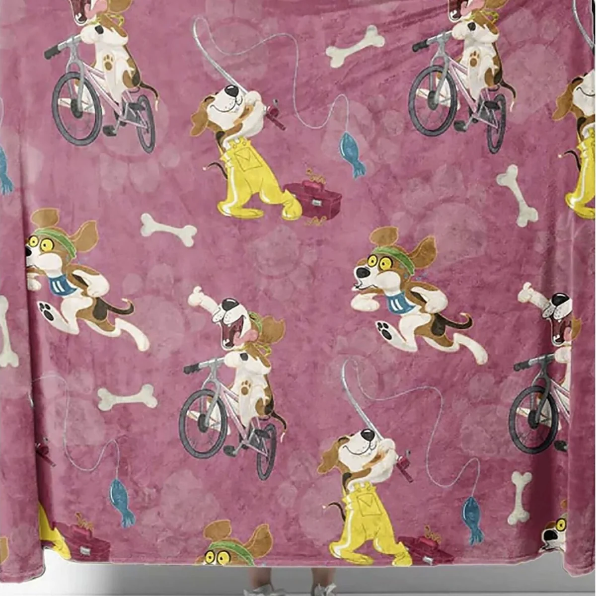 Warm Quilted Fleece Pet Blanket for Winter with Cats & Dogs - Pink – image 9