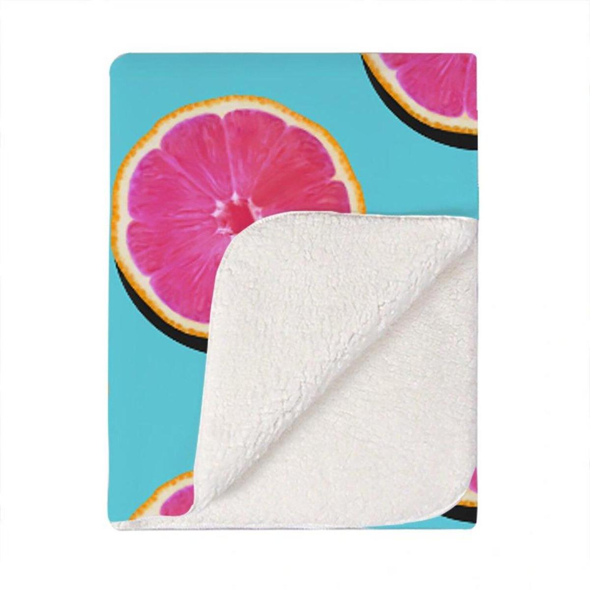 Fruity Pattern Of Pink Grapefruit Blanket - Pink – image 2