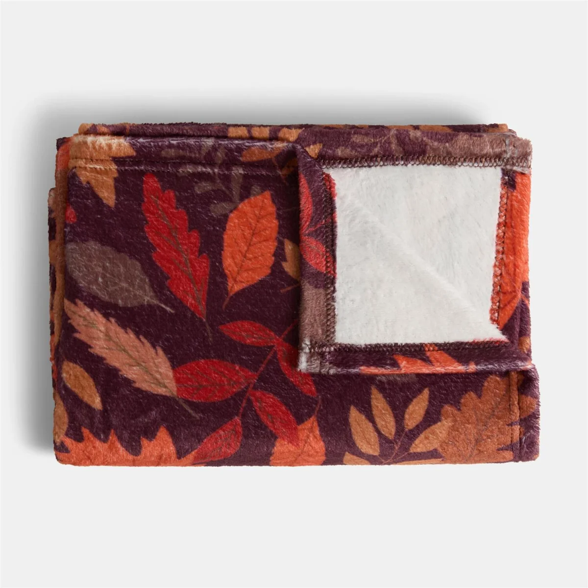 OHS Ultra Soft Autumn Print Throw - Burgundy – image 2