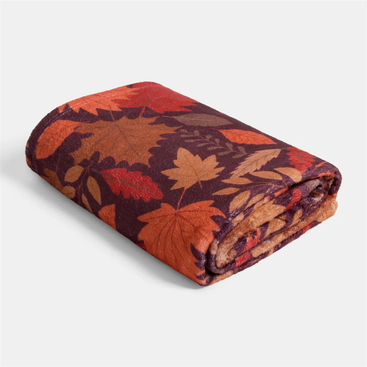 OHS Ultra Soft Autumn Print Throw - Burgundy – image 4