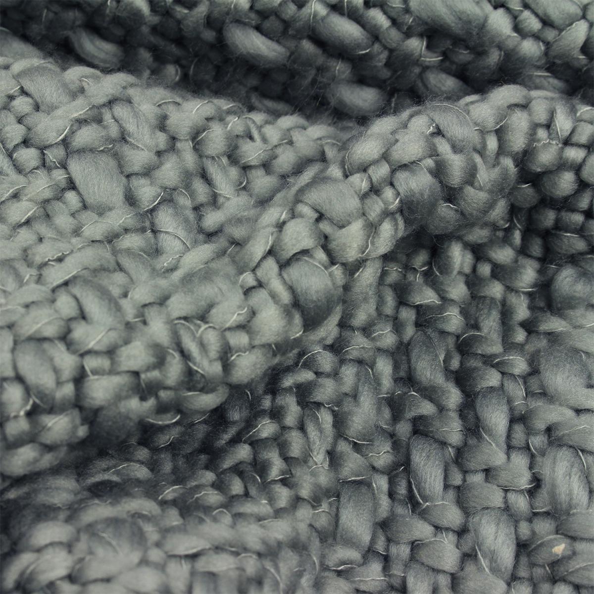 Large Chunky Knit Throw - Grey – image 3