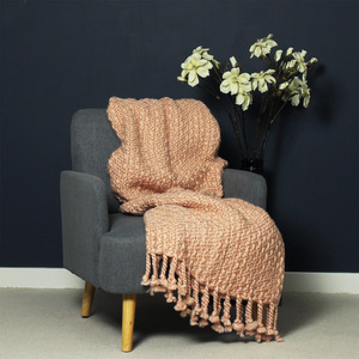 Large Chunky Knit Throw - Grey – image 4