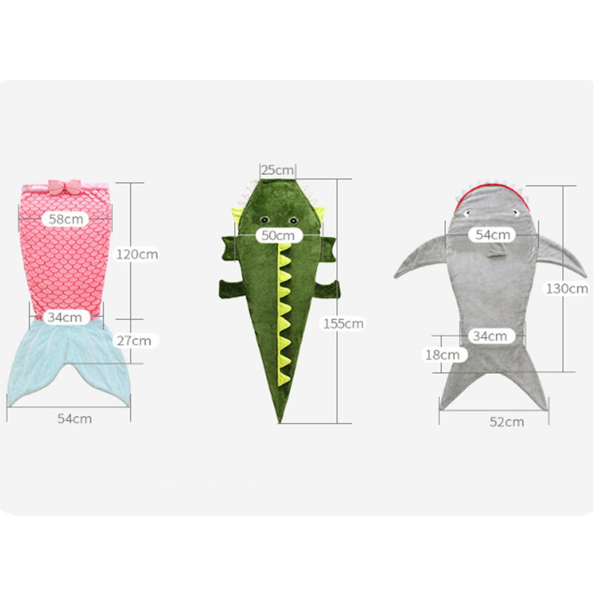 Kids Plush Animal Tail Snuggle Blanket - Shark – image 2