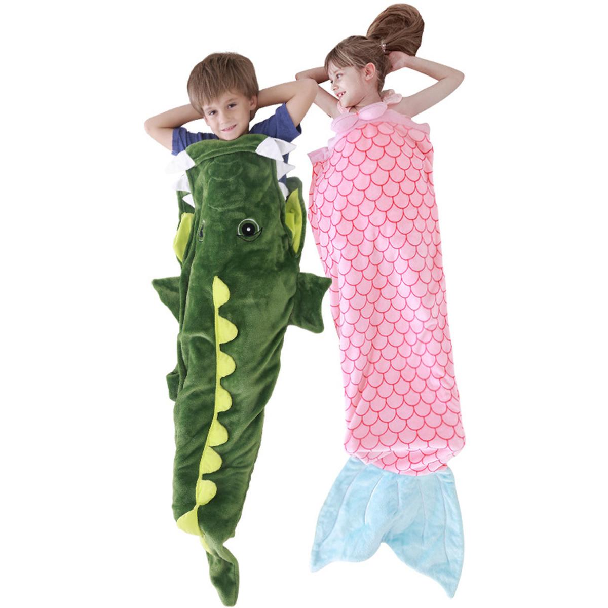 Kids Plush Animal Tail Snuggle Blanket - Shark – image 3