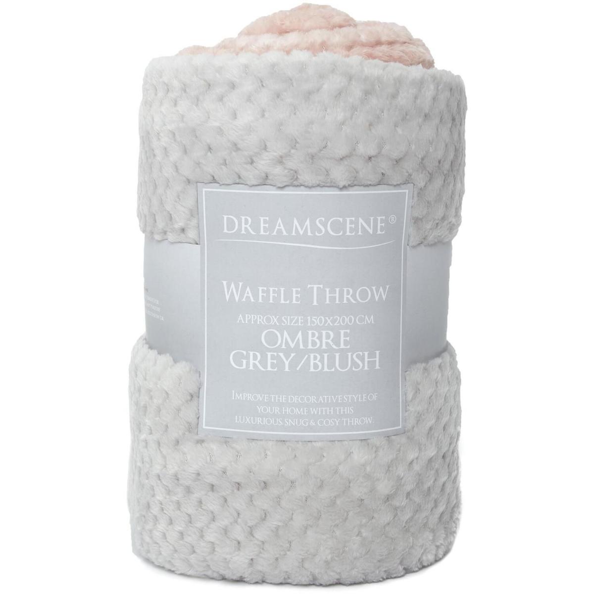 Dreamscene Waffle Ombre Fleece Soft Throw Blanket - Silver / 240cm – image 2