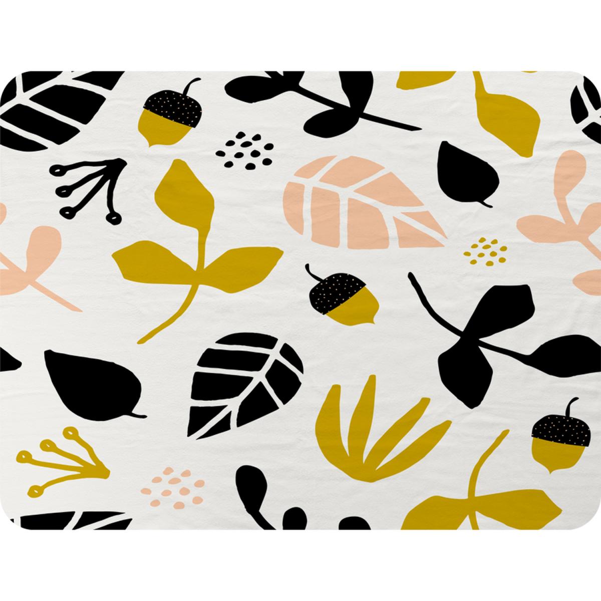 Leaves Acorns And Branches Blanket - Yellow – image 2