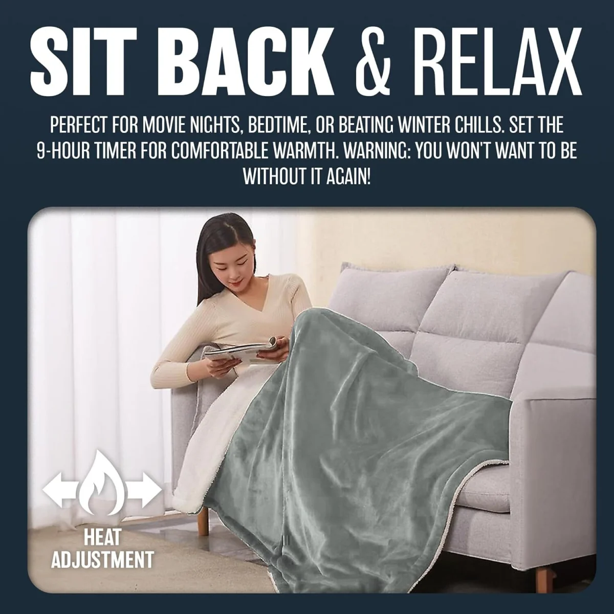 Heated Throw - Grey – image 4